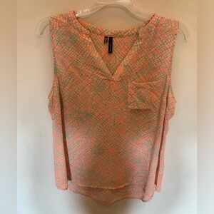 Maurice’s orange/ mint green sleeveless blouse
